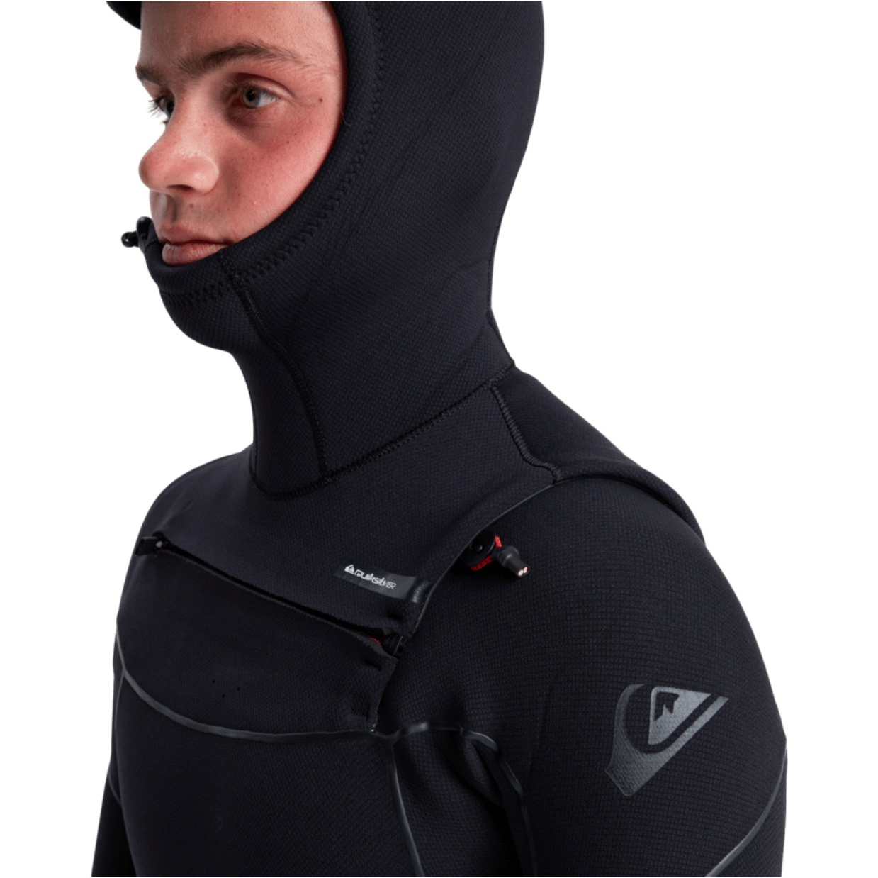 2025 Quiksilver Männer Marathon Sessions 5/4/3mm Brustreißverschluss Mit Kapuze Neoprenanzug 25AW203501 - Black